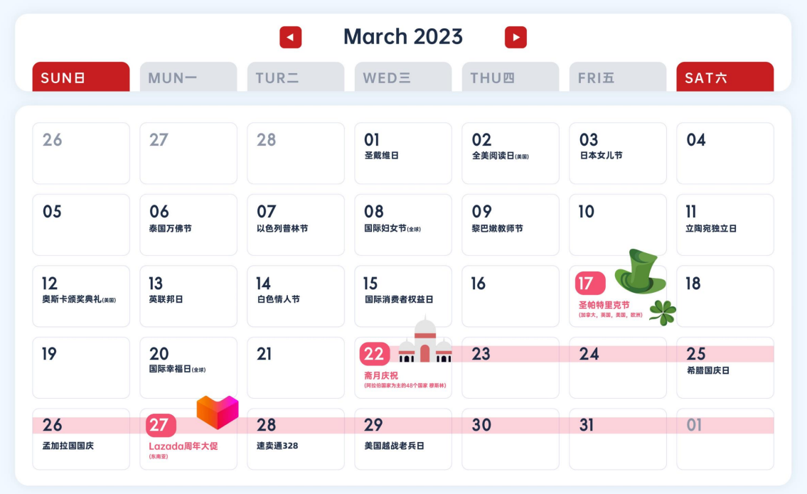 2023跨境电商营销日历指南（附日历高清PDF版）